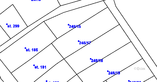 Parcela st. 246/17 v KÚ Protivanov, Katastrální mapa