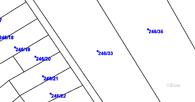 Parcela st. 246/33 v KÚ Protivanov, Katastrální mapa