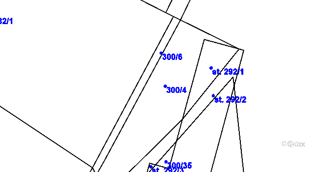 Parcela st. 300/4 v KÚ Protivanov, Katastrální mapa