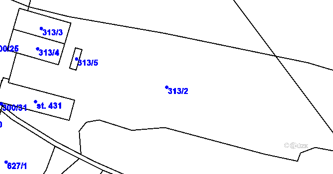 Parcela st. 313/2 v KÚ Protivanov, Katastrální mapa