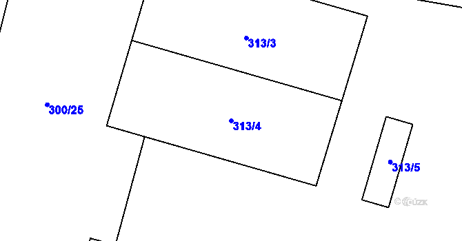 Parcela st. 313/4 v KÚ Protivanov, Katastrální mapa