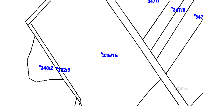 Parcela st. 335/15 v KÚ Protivanov, Katastrální mapa