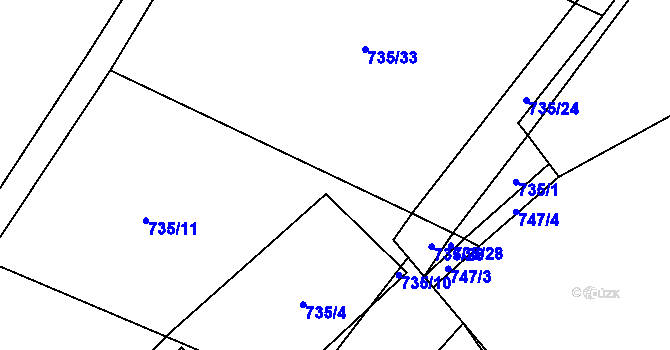 Parcela st. 735/7 v KÚ Protivanov, Katastrální mapa