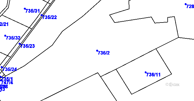 Parcela st. 736/2 v KÚ Protivanov, Katastrální mapa