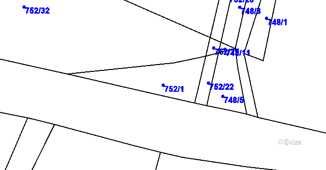 Parcela st. 752/1 v KÚ Protivanov, Katastrální mapa