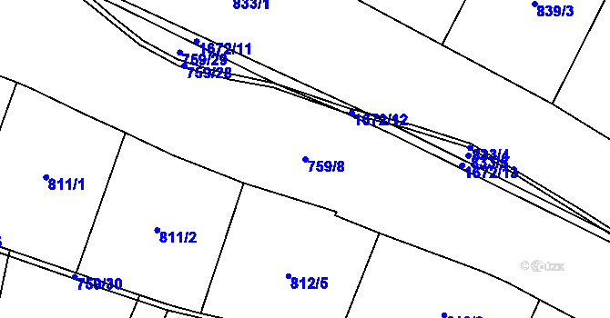 Parcela st. 759/8 v KÚ Protivanov, Katastrální mapa
