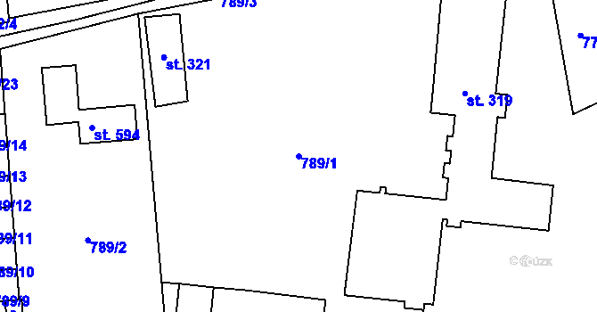 Parcela st. 789/1 v KÚ Protivanov, Katastrální mapa