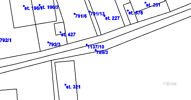 Parcela st. 789/3 v KÚ Protivanov, Katastrální mapa
