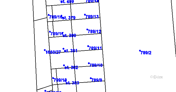 Parcela st. 789/11 v KÚ Protivanov, Katastrální mapa
