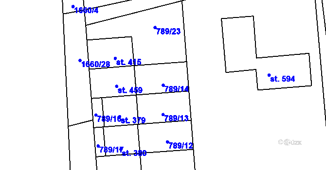 Parcela st. 789/14 v KÚ Protivanov, Katastrální mapa