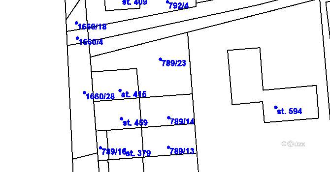 Parcela st. 789/15 v KÚ Protivanov, Katastrální mapa