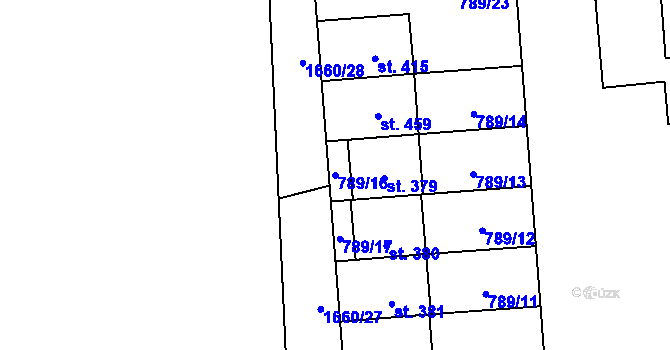 Parcela st. 789/16 v KÚ Protivanov, Katastrální mapa