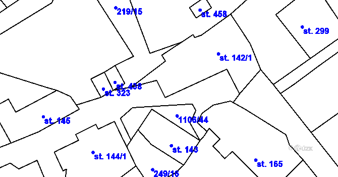 Parcela st. 142/2 v KÚ Protivanov, Katastrální mapa