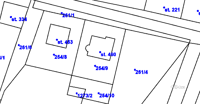 Parcela st. 460 v KÚ Protivanov, Katastrální mapa