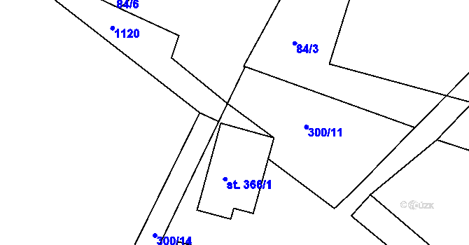 Parcela st. 300/13 v KÚ Protivanov, Katastrální mapa