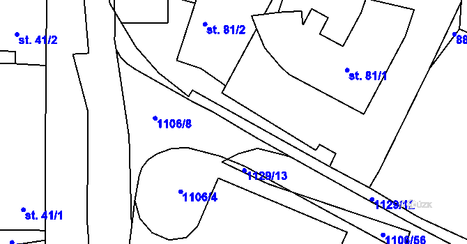 Parcela st. 1106/51 v KÚ Protivanov, Katastrální mapa