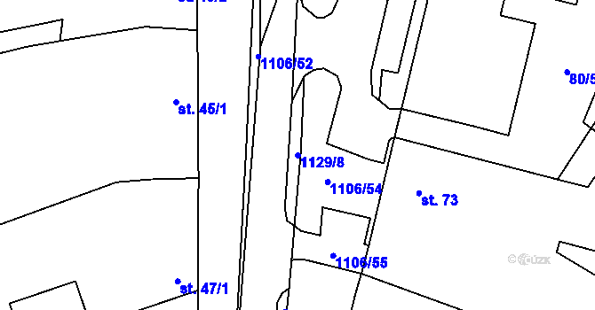Parcela st. 1129/8 v KÚ Protivanov, Katastrální mapa