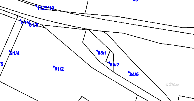 Parcela st. 85/1 v KÚ Protivanov, Katastrální mapa