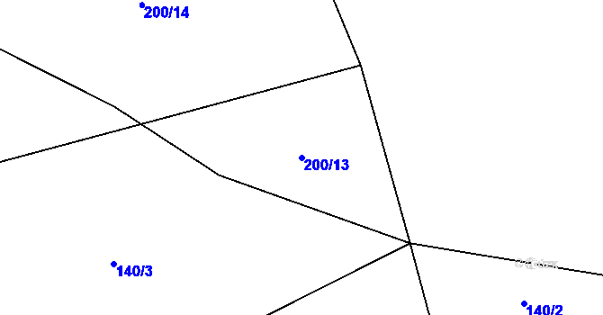 Parcela st. 200/13 v KÚ Protivanov, Katastrální mapa