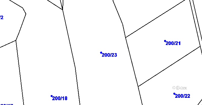 Parcela st. 200/23 v KÚ Protivanov, Katastrální mapa
