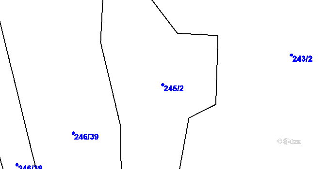 Parcela st. 245/2 v KÚ Protivanov, Katastrální mapa