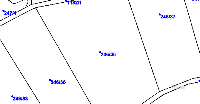 Parcela st. 246/36 v KÚ Protivanov, Katastrální mapa
