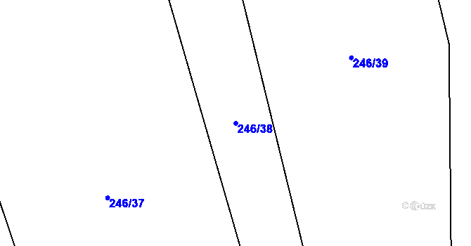 Parcela st. 246/38 v KÚ Protivanov, Katastrální mapa