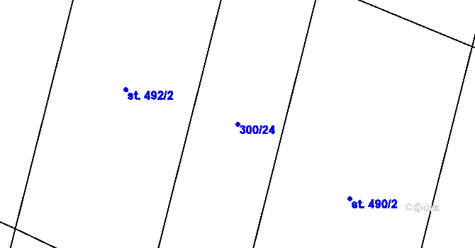 Parcela st. 300/24 v KÚ Protivanov, Katastrální mapa