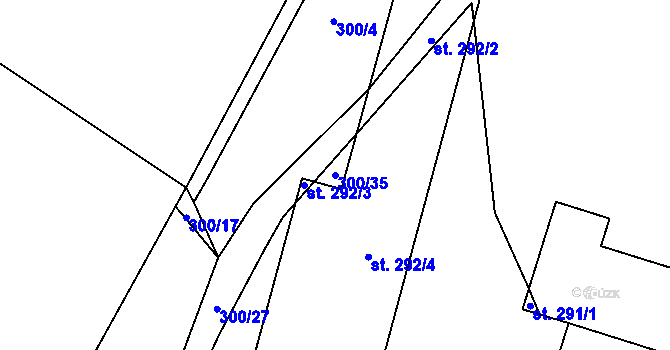Parcela st. 300/35 v KÚ Protivanov, Katastrální mapa