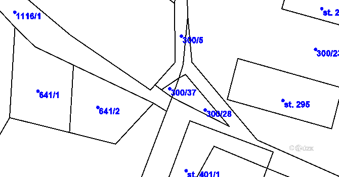 Parcela st. 300/37 v KÚ Protivanov, Katastrální mapa