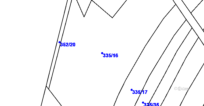 Parcela st. 335/16 v KÚ Protivanov, Katastrální mapa