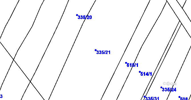 Parcela st. 335/21 v KÚ Protivanov, Katastrální mapa