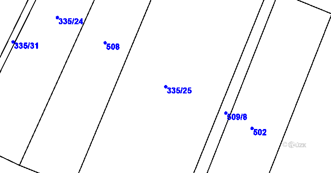 Parcela st. 335/25 v KÚ Protivanov, Katastrální mapa