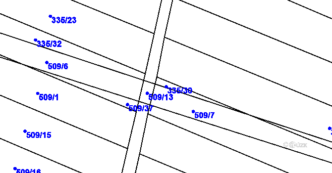 Parcela st. 335/30 v KÚ Protivanov, Katastrální mapa