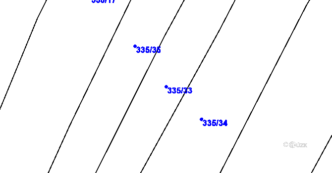 Parcela st. 335/33 v KÚ Protivanov, Katastrální mapa