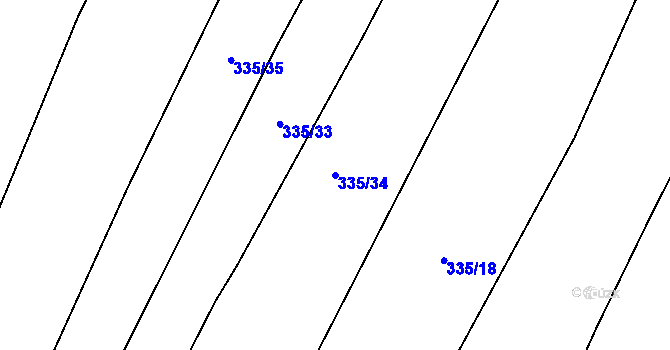 Parcela st. 335/34 v KÚ Protivanov, Katastrální mapa