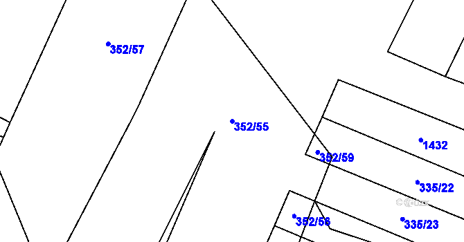 Parcela st. 352/55 v KÚ Protivanov, Katastrální mapa