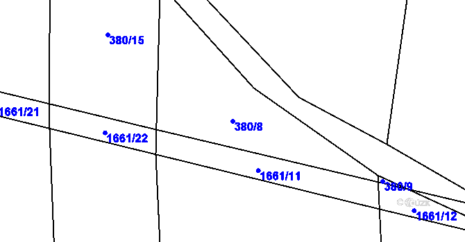 Parcela st. 380/8 v KÚ Protivanov, Katastrální mapa