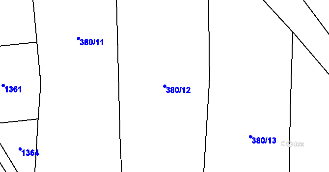 Parcela st. 380/12 v KÚ Protivanov, Katastrální mapa