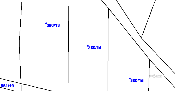 Parcela st. 380/14 v KÚ Protivanov, Katastrální mapa