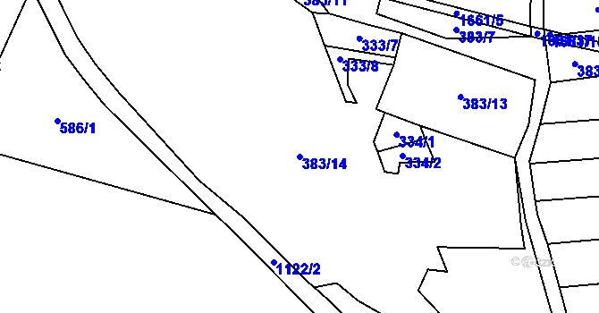 Parcela st. 383/14 v KÚ Protivanov, Katastrální mapa