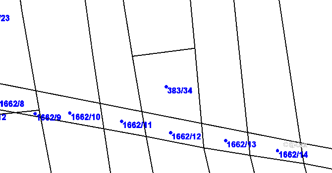 Parcela st. 383/34 v KÚ Protivanov, Katastrální mapa