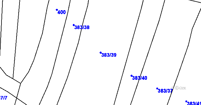 Parcela st. 383/39 v KÚ Protivanov, Katastrální mapa