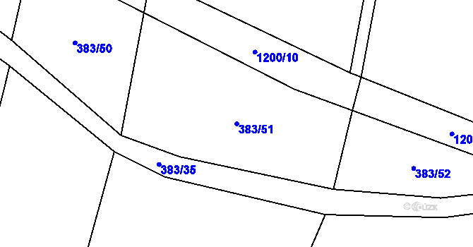 Parcela st. 383/51 v KÚ Protivanov, Katastrální mapa