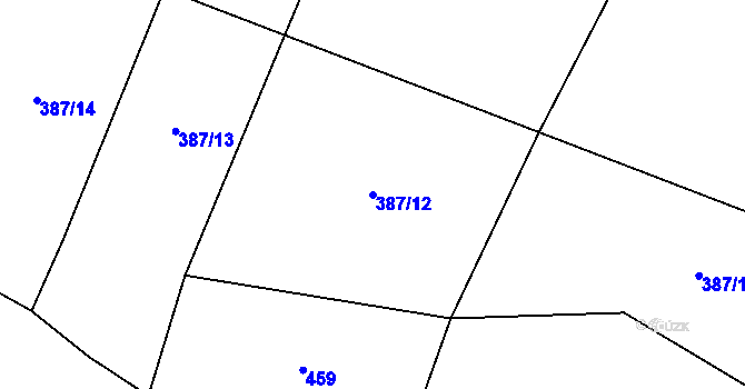 Parcela st. 387/12 v KÚ Protivanov, Katastrální mapa