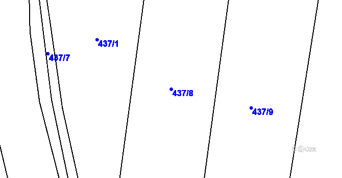 Parcela st. 437/8 v KÚ Protivanov, Katastrální mapa