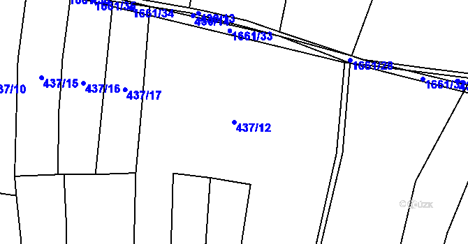 Parcela st. 437/12 v KÚ Protivanov, Katastrální mapa