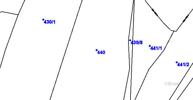 Parcela st. 440 v KÚ Protivanov, Katastrální mapa