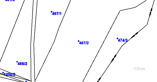 Parcela st. 467/2 v KÚ Protivanov, Katastrální mapa
