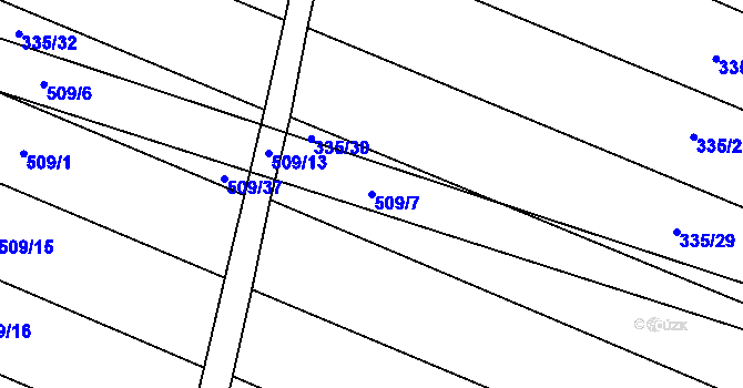 Parcela st. 509/7 v KÚ Protivanov, Katastrální mapa